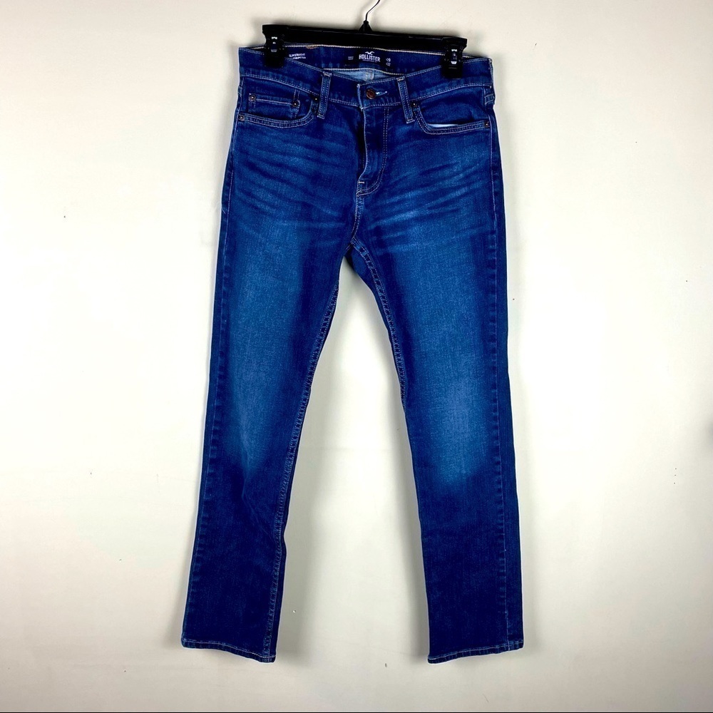 Hollister: Men's Slim Straight Leg Skinny Jean Dark Wash Denim Full Length 29/32